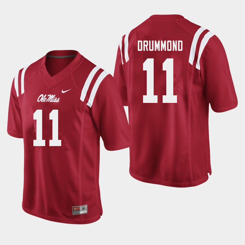 Men #11 Dontario Drummond Ole Miss Rebels College Football Jerseys Sale-Red